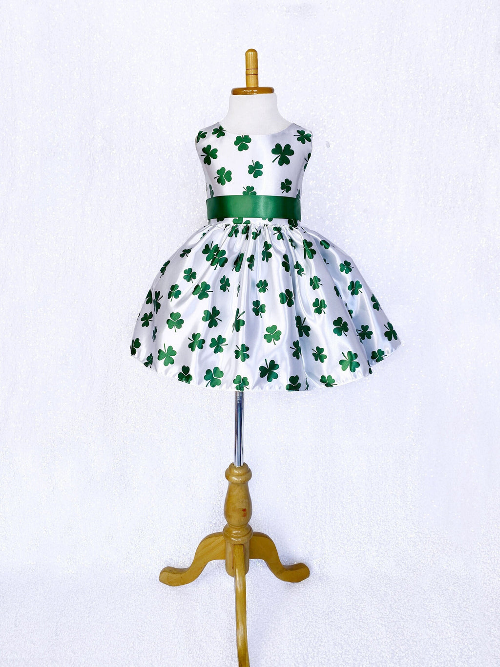 St Patrick's Day Clover Green White Knee Length Dress