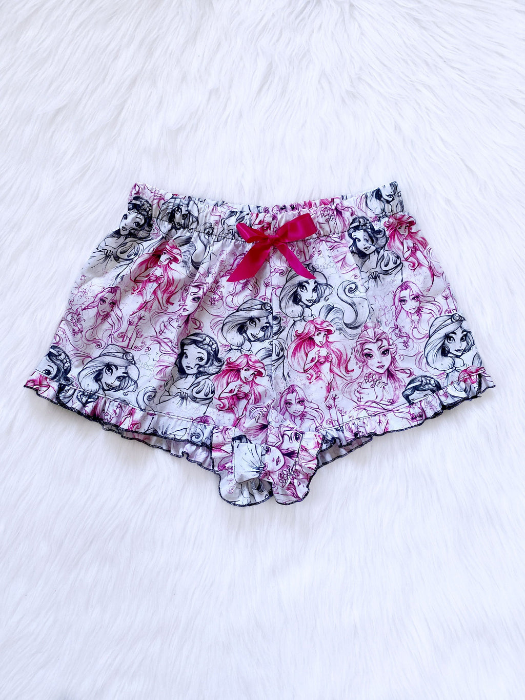 Princess Airbrush Pajama Cotton Ruffle Shorts