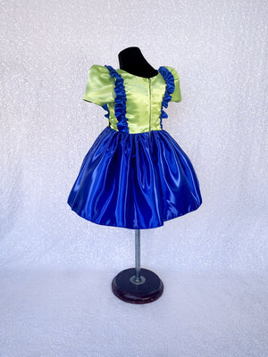 Green Blue Short Sleeve Video Game Luigi Inspired Costume Dress