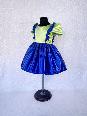 Green Blue Short Sleeve Video Game Luigi Inspired Costume Dress