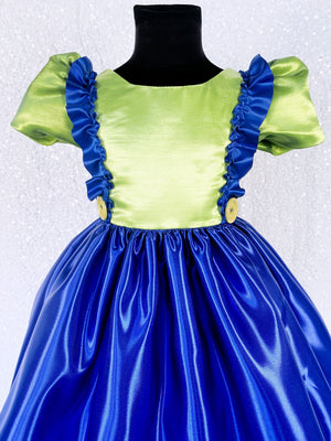 Green Blue Short Sleeve Video Game Luigi Inspired Costume Dress